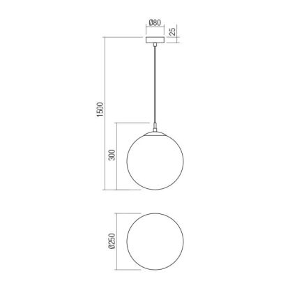 Redo 01-3153 - Luster na sajli BOWLING 1xE27/42W/230V zlatna