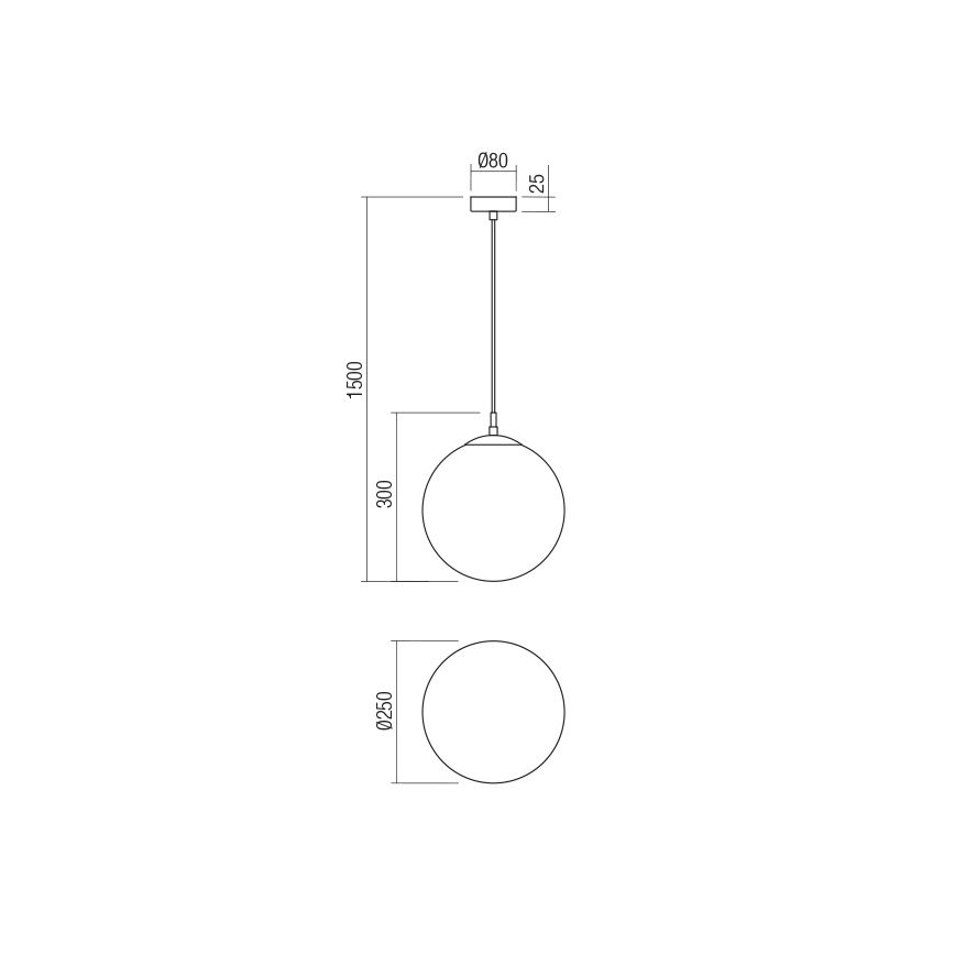 Redo 01-3153 - Luster na sajli BOWLING 1xE27/42W/230V zlatna