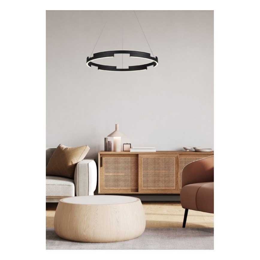 Redo 01-3173 - LED Prigušivi luster na sajli CASTLE LED/36W/230V crna