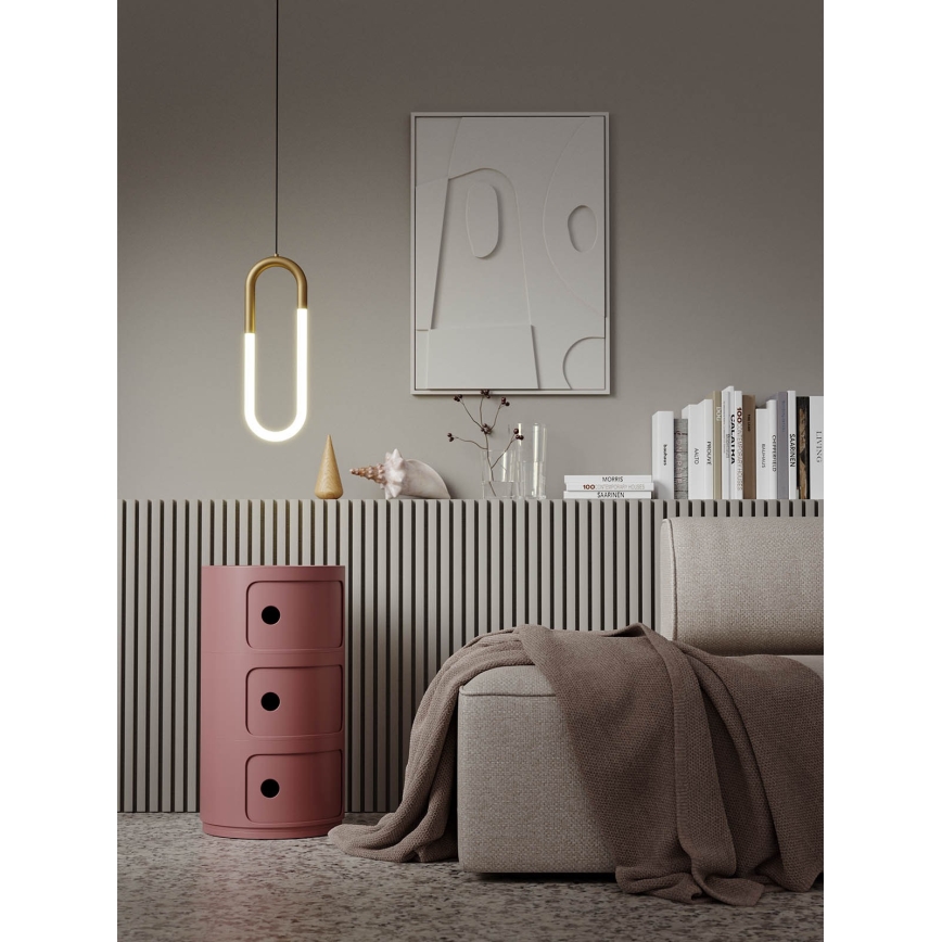 Redo 01-3183 - LED prigušivački luster na užetu LATIUM LED/9W/230V mesing