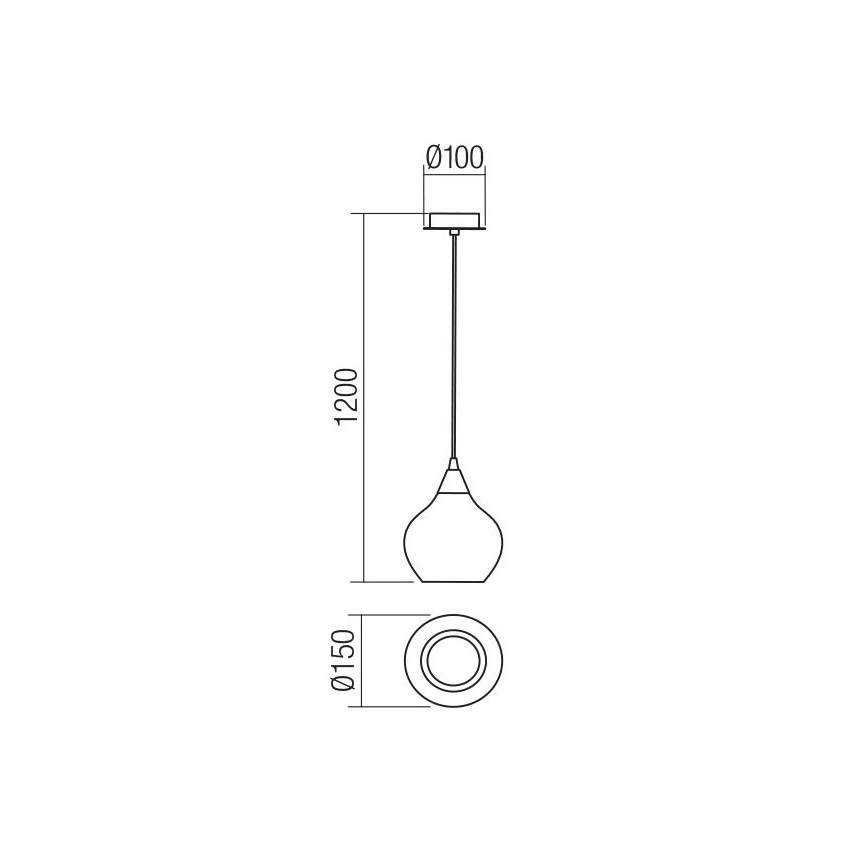 Redo 01-3190 - Luster na sajli TANNER 1xE14/28W/230V pr. 15 cm