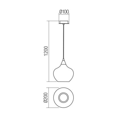 Redo 01-3191 - Luster na sajli TANNER 1xE14/28W/230V pr. 20 cm