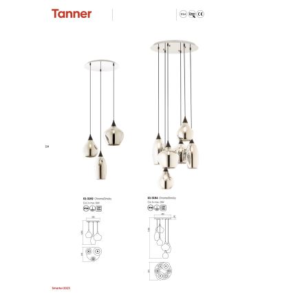 Redo 01-3194 - Luster na sajli TANNER 6xE14/28W/230V pr. 47,2 cm