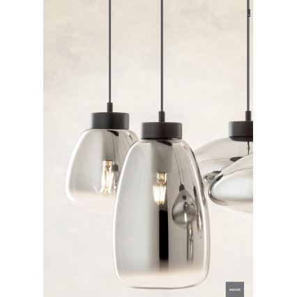 Redo 01-3196 - Luster na sajli LUKE 1xE27/42W/230V pr. 17 cm crna