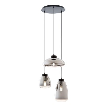 Redo 01-3197 - Luster na sajli LUKE 3xE27/42W/230V pr. 46 cm crna