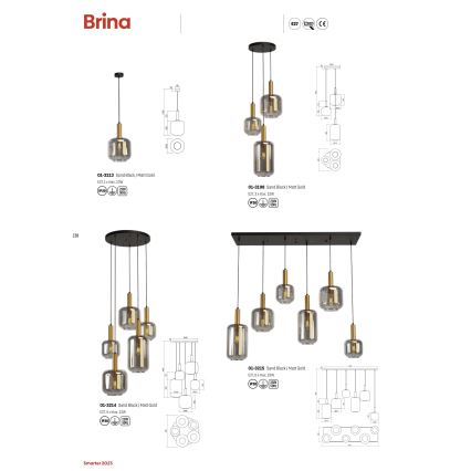 Redo 01-3198 - Luster na sajli BRINA 3xE27/23W/230V