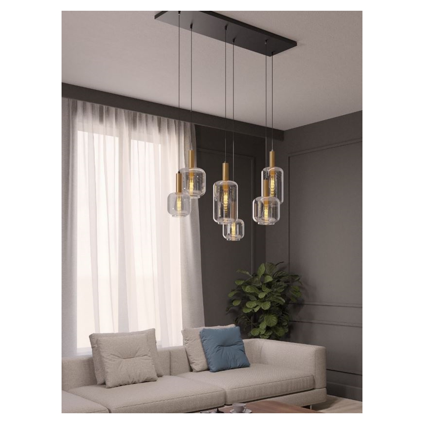 Redo 01-3215 - Luster na sajli BRINA 6xE27/23W/230V