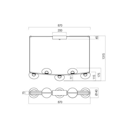 Redo 01-3244 - LED Prigušivi luster na sajli SINCLAIR LED/35W/230V CRI 93 IP21 crna