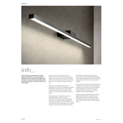 Redo 01-3268 - LED Rasvjeta za ogledalo u kupaonici ASTON LED/12W/230V 60 cm CRI 90 IP44 bijela