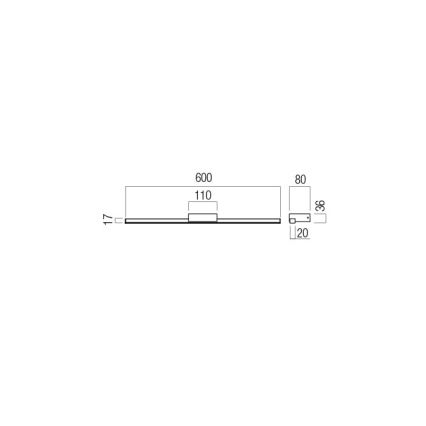 Redo 01-3268 - LED Rasvjeta za ogledalo u kupaonici ASTON LED/12W/230V 60 cm CRI 90 IP44 bijela