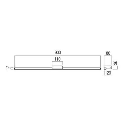 Redo 01-3271 - LED rasvjeta za kupaonsko ogledalo ASTON LED/18W/230V 3000/4000K 90 cm CRI 90 IP44 bijela