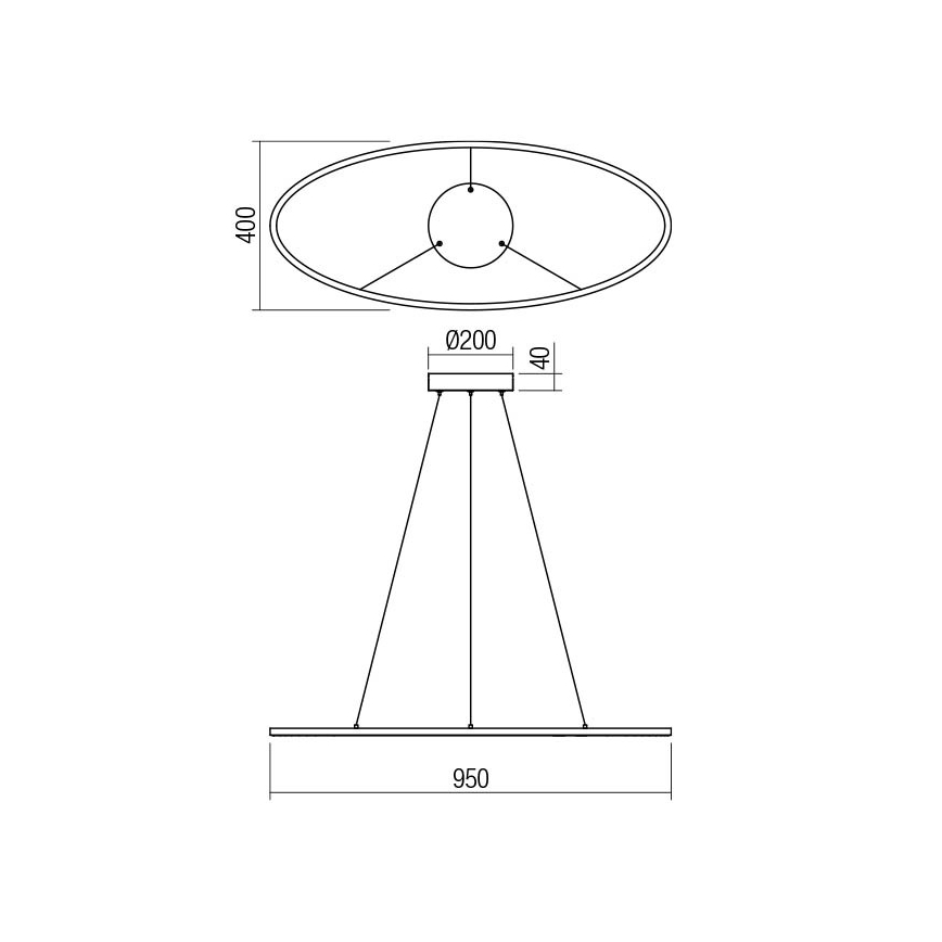 Redo 01-3337 - LED luster s prigušivanjem na sajli LEO LED/48W/230V 3000/4000K CRI 90 bijela