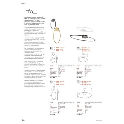 Redo 01-3339 - LEO LED luster na sajli s mogućnošću prigušivanja LED/48W/230V 3000/4000K CRI 90 40x95 cm crna