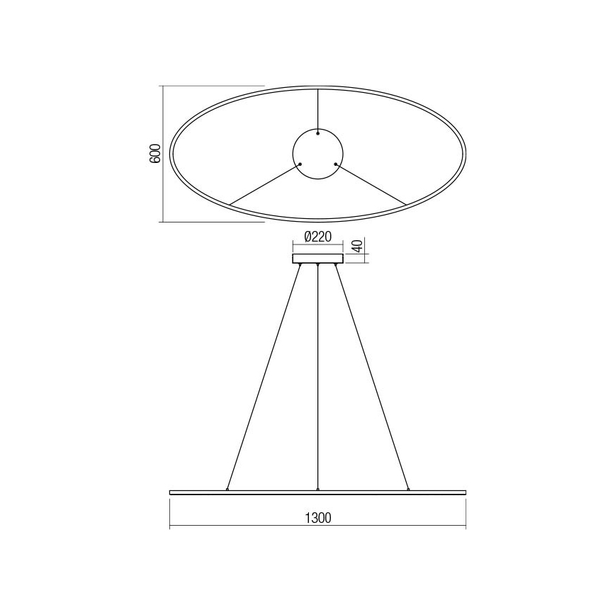 Redo 01-3340 - LED luster s prigušivanjem na sajli LEO LED/67W/230V 3000/4000K CRI 90 bijela