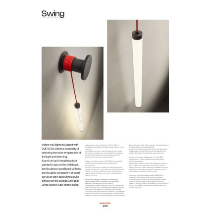 Redo 01-3363 - Prigušiva LED zidna svjetiljka SWING 16W/230V 3000/4000K CRI 90 bijela