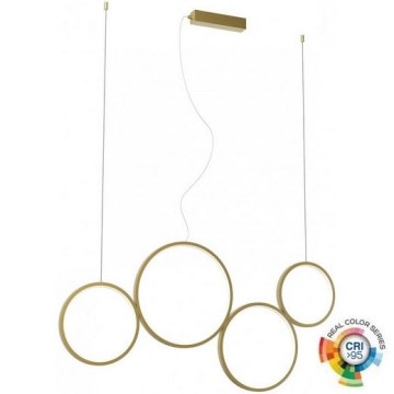 Redo 01-3383 - LED prigušivački luster na užetu ATHENA LED/40W/230V 3000/4000/6000K CRI98 zlatna