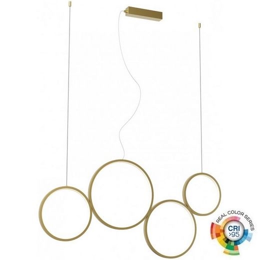 Redo 01-3383 - LED prigušivački luster na užetu ATHENA LED/40W/230V 3000/4000/6000K CRI98 zlatna