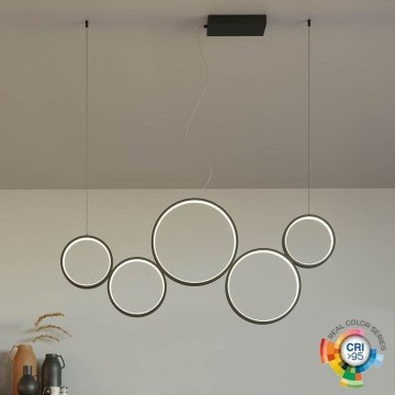 Redo 01-3384 - LED prigušivački luster na užetu ATHENA LED/40W/230V 3000/4000/6000K CRI98 crna