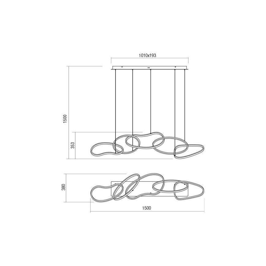 Redo 01-3392 - Luster na sajli s mogućnošću prigušivanja BIAS LED/120W/230V 3000/4500/6500K CRI 90 zlatna
