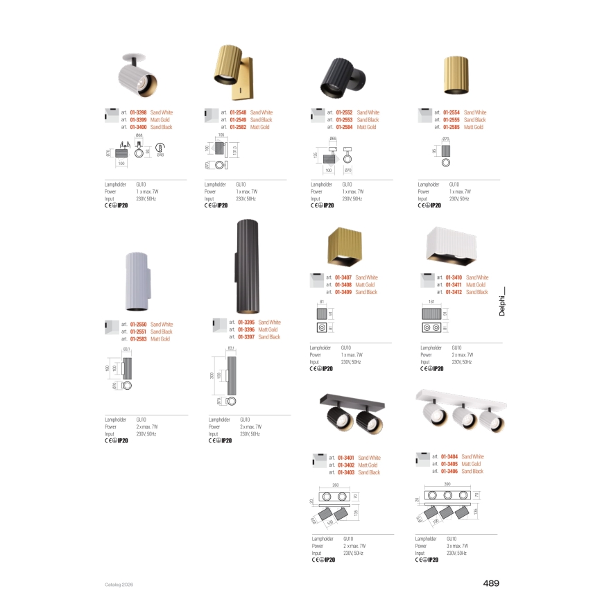 Redo 01-3403 - Spot svjetiljka DELPHI 2xGU10/7W/230V crna