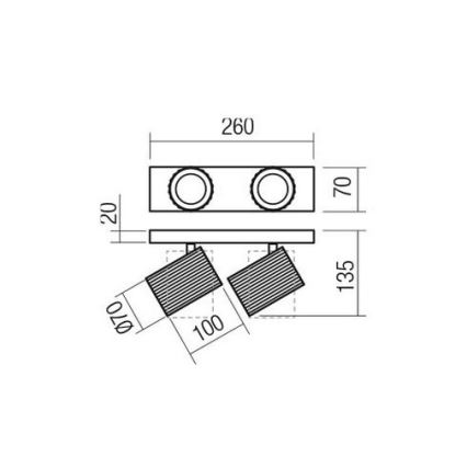Redo 01-3403 - Spot svjetiljka DELPHI 2xGU10/7W/230V crna