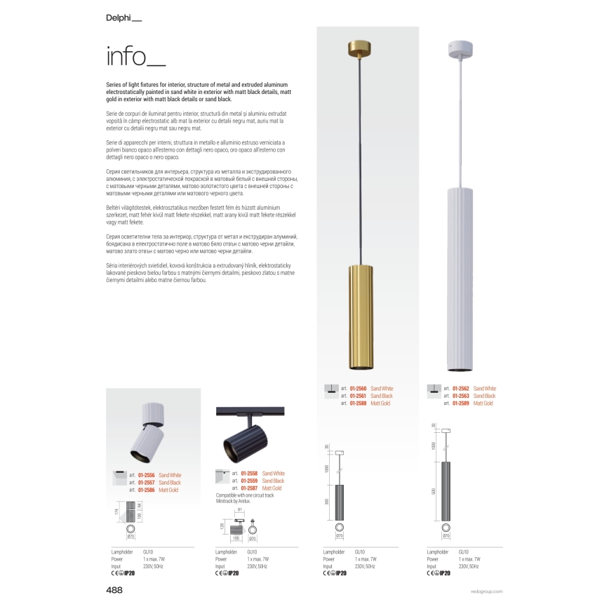 Redo 01-3409 - Crni reflektor DELPHI 1xGU10/7W/230V