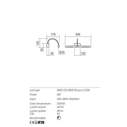 Redo 01-3464 - LED Svjetiljka za slike KENDO LED/6W/230V 34,4 cm CRI 92 bijela