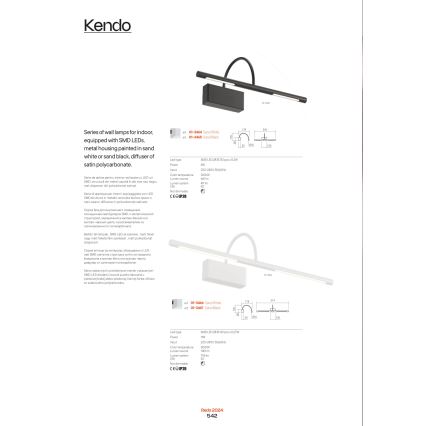 Redo 01-3467 - LED Svjetiljka za slike KENDO LED/11W/230V 51,4 cm CRI 92 crna