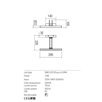 Redo 01-3468 - LED Svjetiljka za slike IKON LED/7,3W/230V 29,5 cm CRI 92 bijela