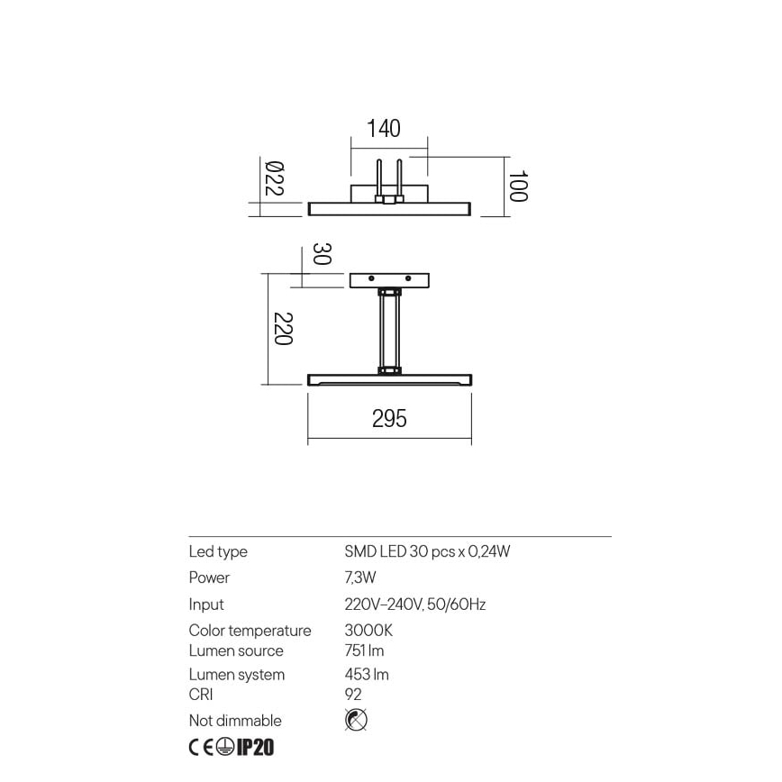 Redo 01-3468 - LED Svjetiljka za slike IKON LED/7,3W/230V 29,5 cm CRI 92 bijela