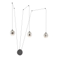 Redo 01-3485 - LED zidna svjetiljka KHADI, prigušiva, 3xLED/5,5W/230V, CRI 90, prom. 12 cm, crna/zadimljena