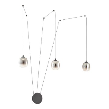 Redo 01-3485 - LED zidna svjetiljka KHADI, prigušiva, 3xLED/5,5W/230V, CRI 90, prom. 12 cm, crna/zadimljena