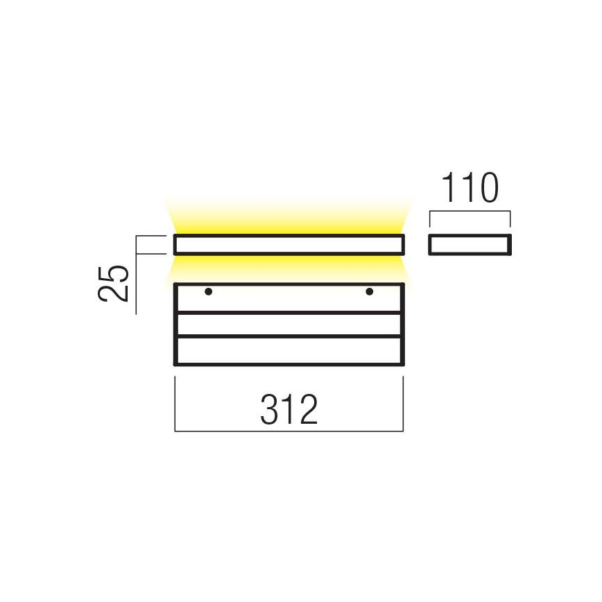 Redo 01-3552 - LED Zidna svjetiljka SEED LED/15W/230V bijela
