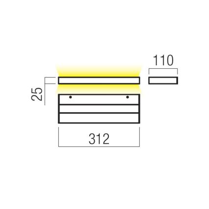 Redo 01-3553 - LED Zidna svjetiljka SEED LED/15W/230V crna