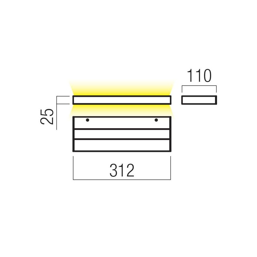 Redo 01-3553 - LED Zidna svjetiljka SEED LED/15W/230V crna
