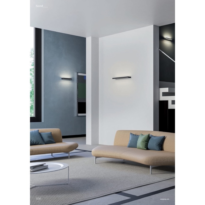 Redo 01-3555 - LED Zidna svjetiljka SEED LED/30W/230V crna