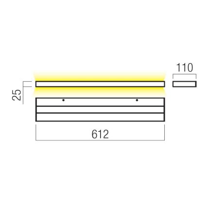 Redo 01-3555 - LED Zidna svjetiljka SEED LED/30W/230V crna