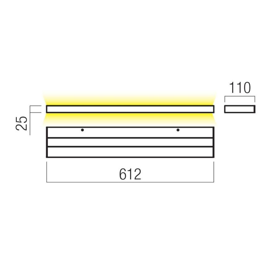 Redo 01-3555 - LED Zidna svjetiljka SEED LED/30W/230V crna