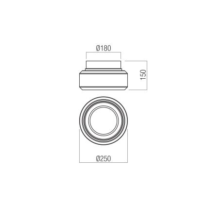 Redo 01-3588 - LED Stropna svjetiljka SOLERA LED/18W/230V pr. 25 cm CRI 93 3000/4000K siva