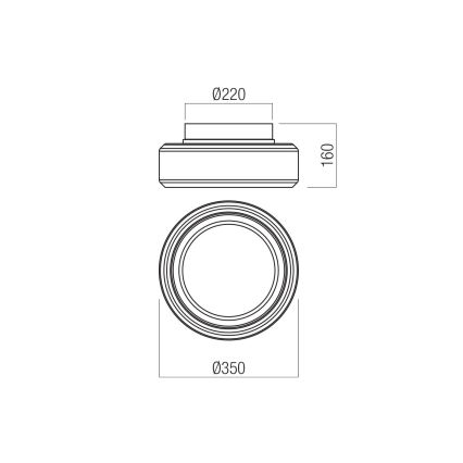 Redo 01-3589 - LED Stropna svjetiljka SOLERA LED/24W/230V pr. 35 cm CRI 93 3000/4000K siva
