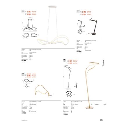 Redo 01-3599 - LED luster na sajli s mogućnošću prigušivanja TEMPEST LED/58W/230V crna