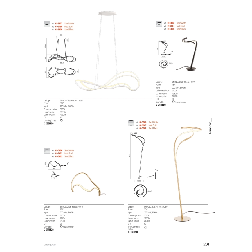 Redo 01-3599 - LED luster na sajli s mogućnošću prigušivanja TEMPEST LED/58W/230V crna