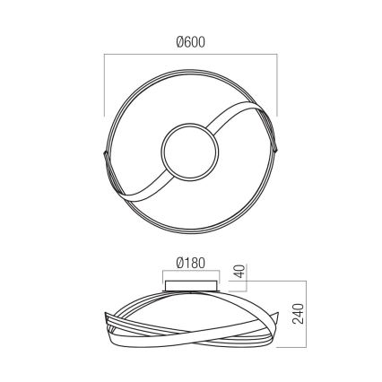 Redo 01-3613 - LED stropno svjetlo IMPULS s mogućnošću prigušivanja LED/34W/230V Ø 60 cm zlatno