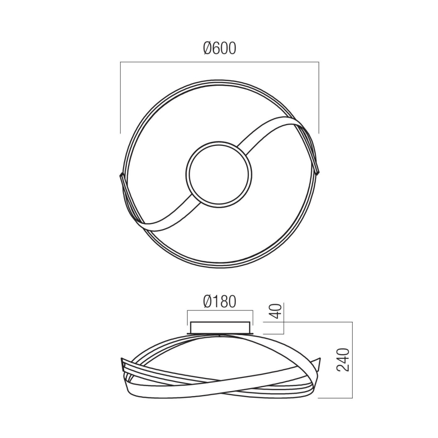 Redo 01-3613 - LED stropno svjetlo IMPULS s mogućnošću prigušivanja LED/34W/230V Ø 60 cm zlatno