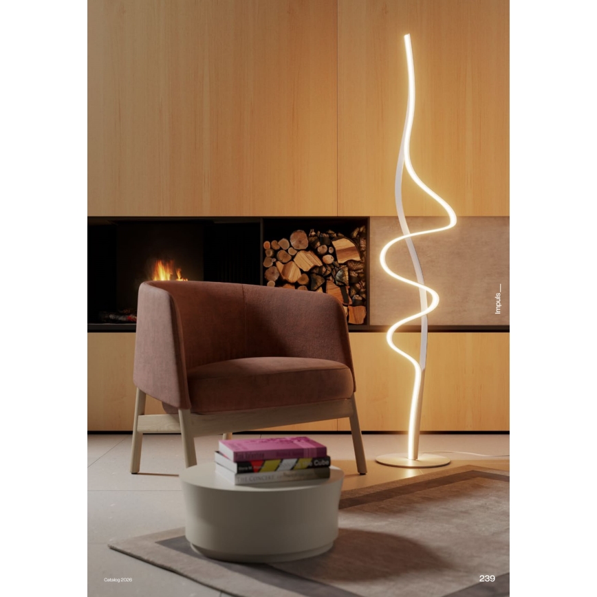 Redo 01-3625 - LED podna lampa s prigušivačem IMPULS LED/36W/230V zlatna