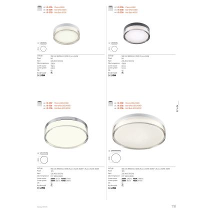 Redo 01-3725 - LED Stropna svjetiljka za kupaonicu FRISBI LED/8W/230V pr. 15 cm CRI 90 IP44 sjajni krom