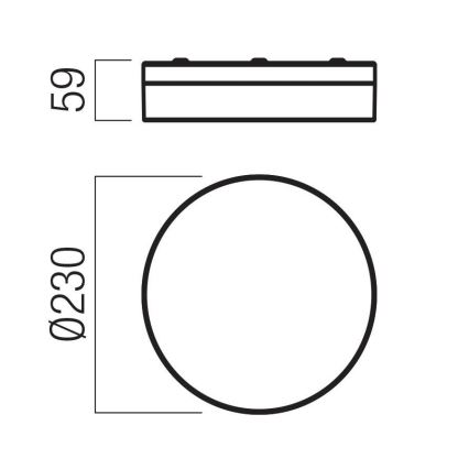 Redo 01-3735 - LED Stropna svjetiljka za kupaonicu FRISBI LED/12W/230V pr. 23 cm CRI 90 3000/4000K IP44 crna
