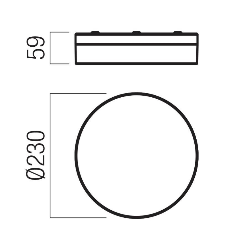 Redo 01-3735 - LED Stropna svjetiljka za kupaonicu FRISBI LED/12W/230V pr. 23 cm CRI 90 3000/4000K IP44 crna