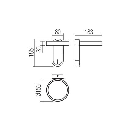 Redo 01-3764 - LED Zidna svjetiljka KEEN LED/6W/230V CRI 90 crna