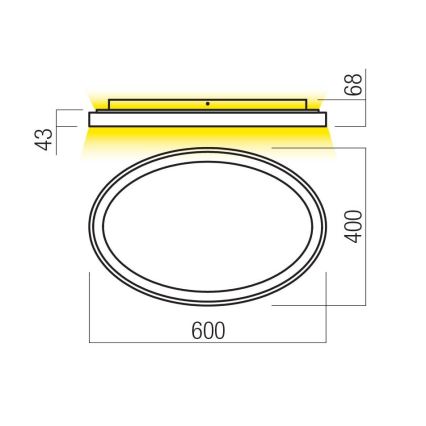 Redo 01-3806 - Zatemnjivo LED stropno svjetlo NOBU LED/60W/230V 3000/4000K CRI 90 bijelo